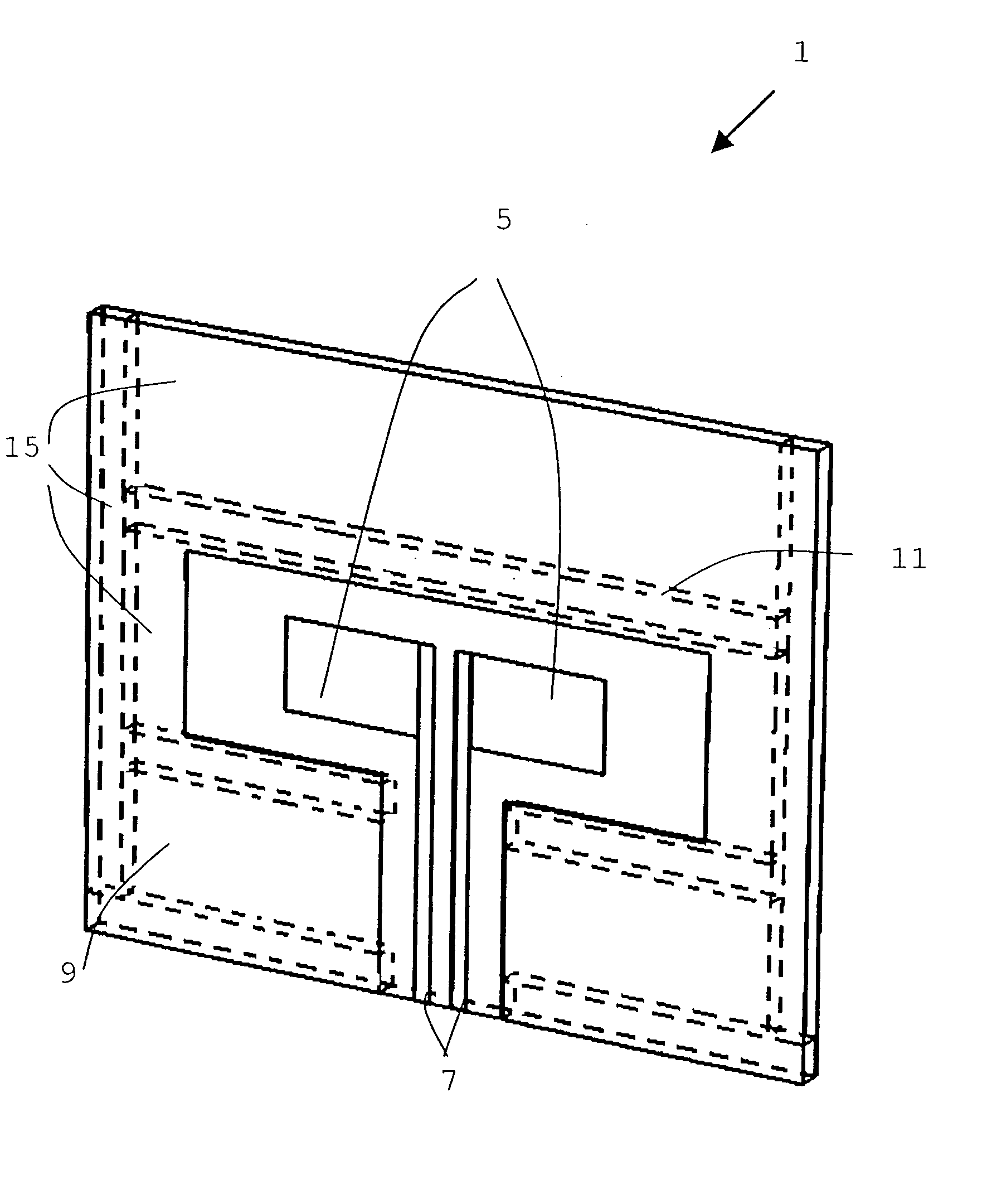 Symmetrical antenna in layer construction method