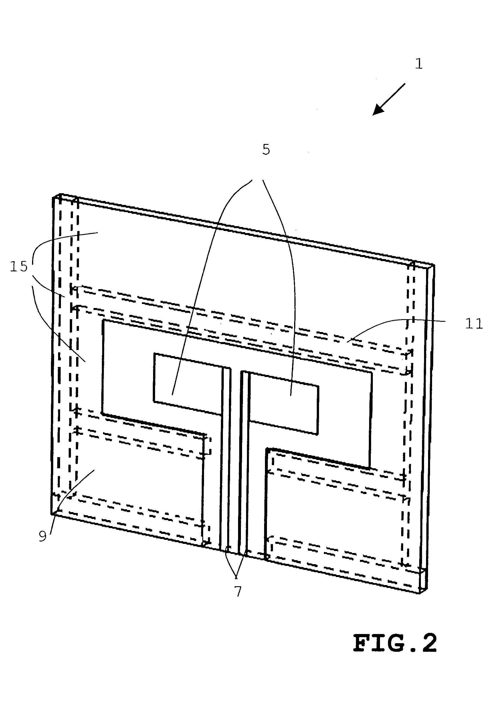 Symmetrical antenna in layer construction method