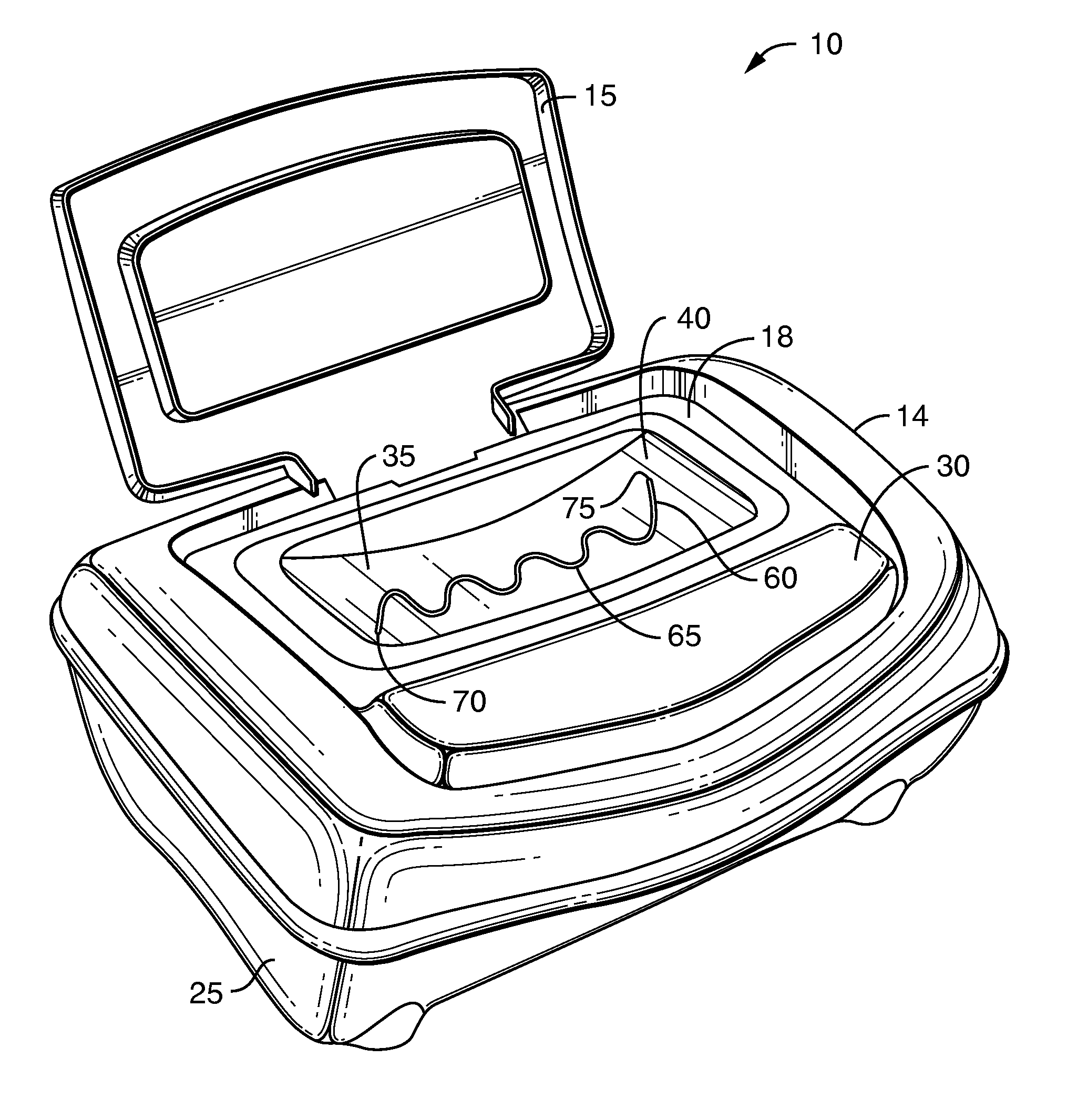 Wet wipe dispenser with improved arc-shaped dispensing partition