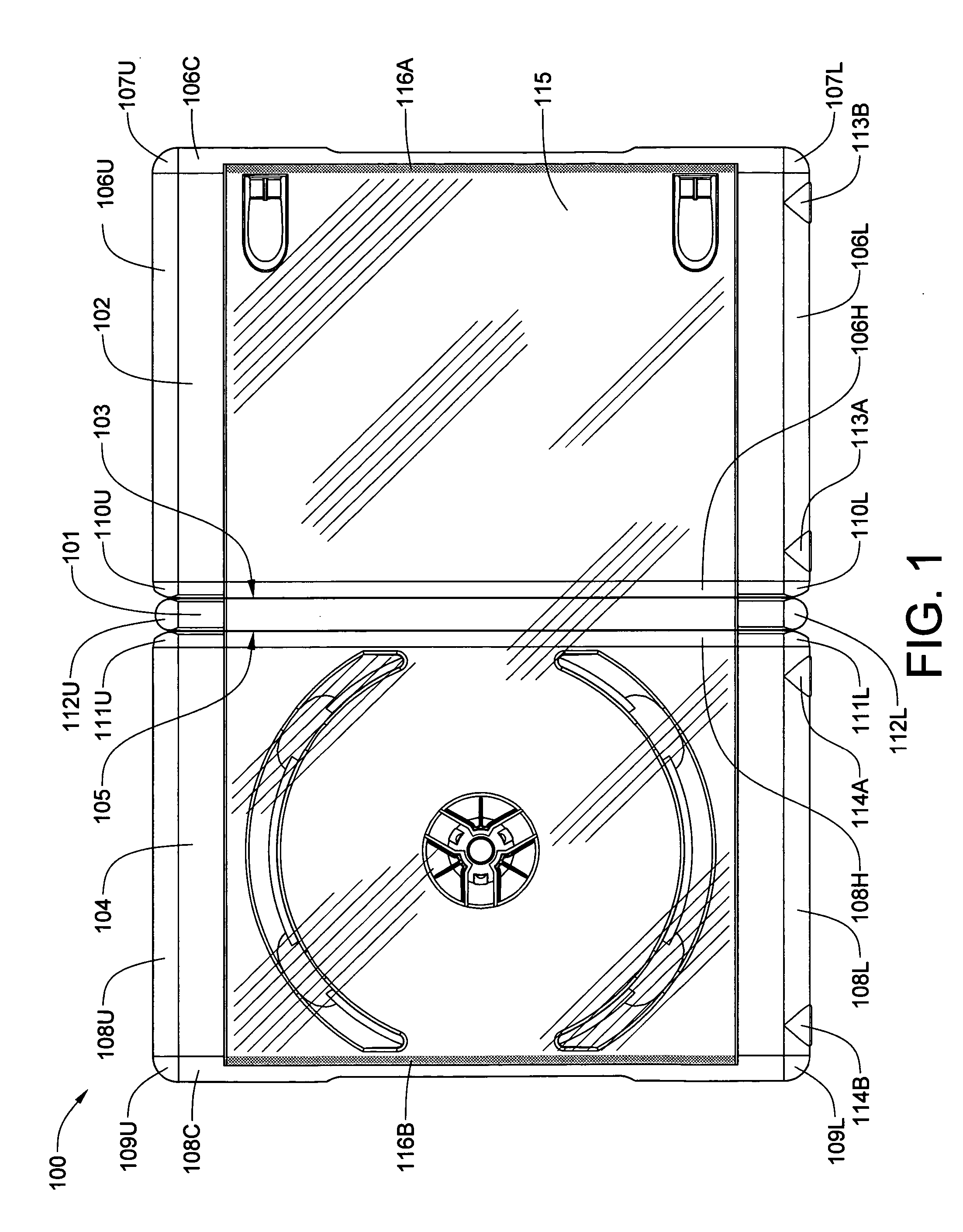 Injection molded case for optical storage discs