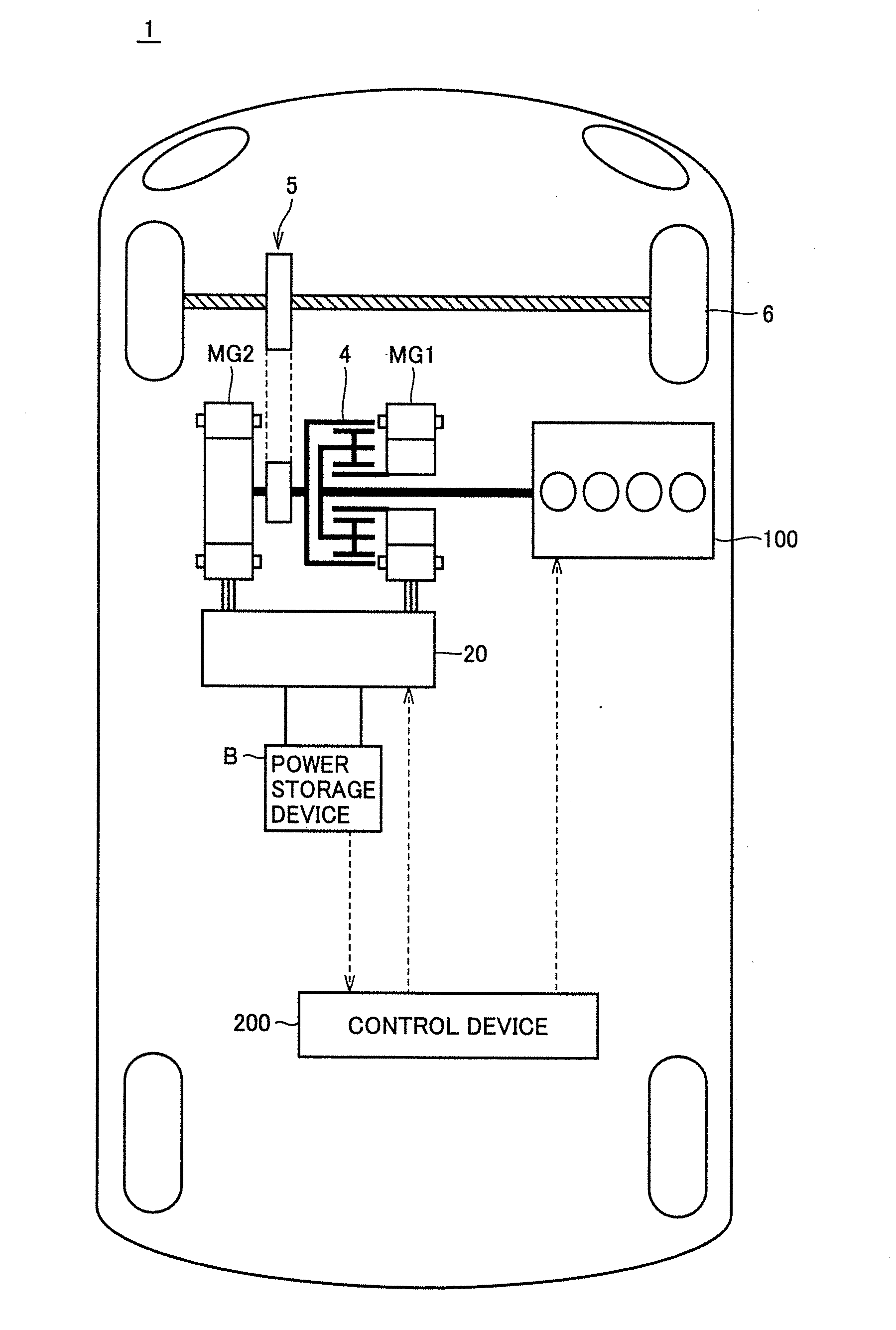 Device and method for controlling a hybrid vehicle