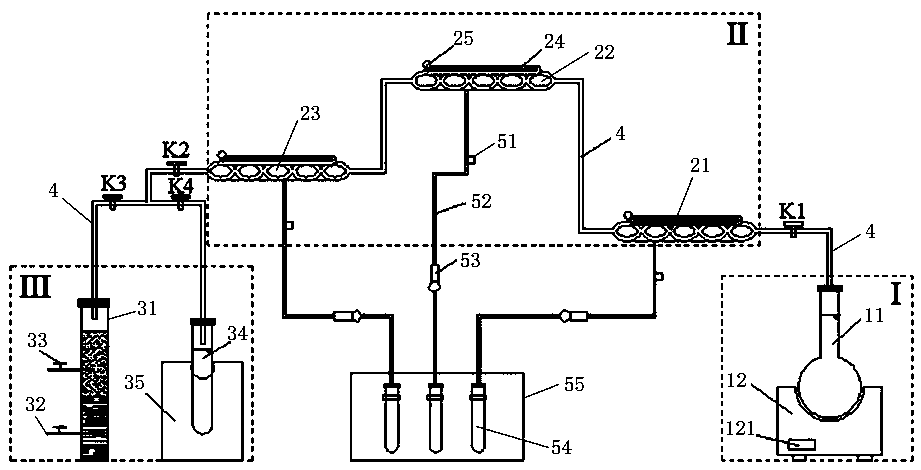 Hydrogen and oxygen isotope fractionation experimental device for teaching and use method