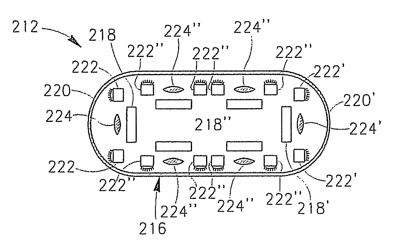 In-vivo sensing device and method for communicating between imagers and processor thereof