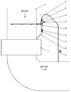 Gas-exhaust-type online monitoring method and gas-exhaust-type online monitoring device for oxygen content