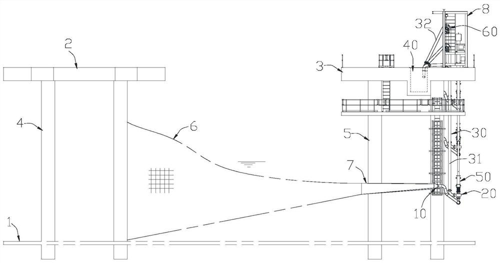 Automatic suction-off device of nuclear power station circulating water filtering system