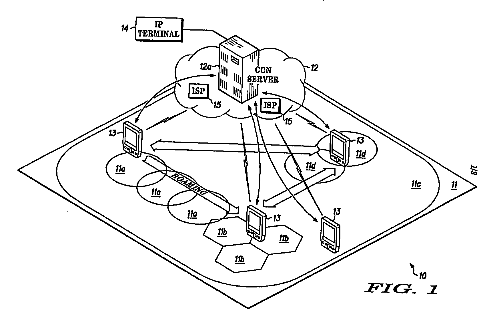 Radio terminal session control and interface set up method