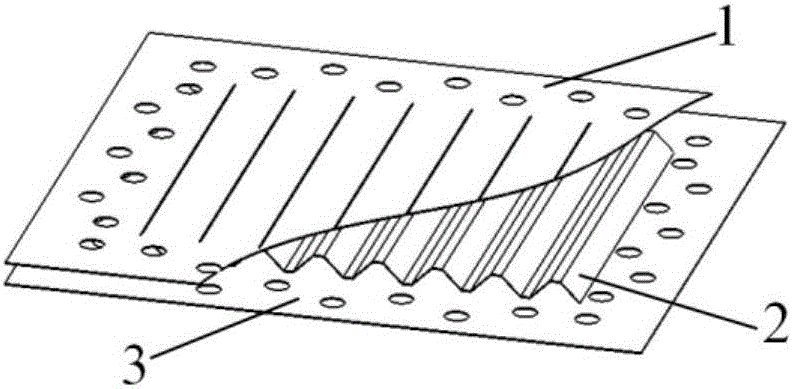 Semi-filled corrugated hybrid sandwich plate of foam material and preparation method of semi-filled corrugated hybrid sandwich plate of foam material