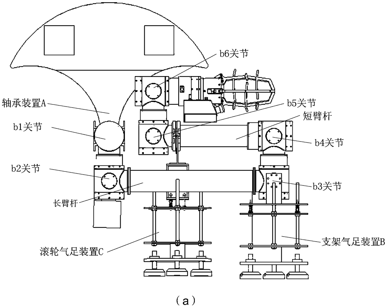 Six-degree-of-freedom space manipulator ground microgravity equivalent experimental device and experimental method