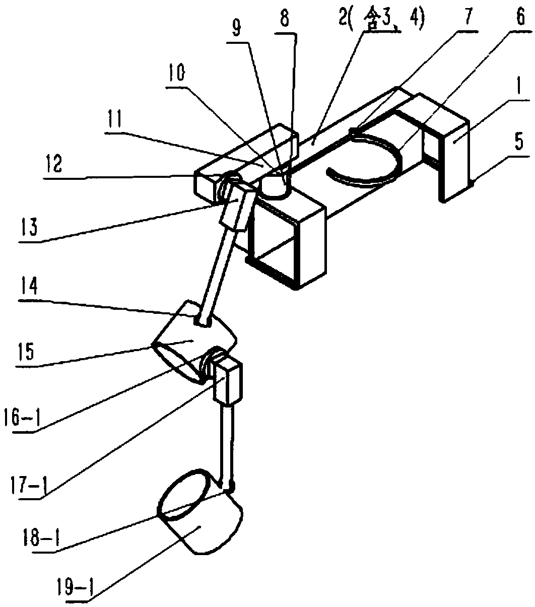 Four-freedom-degree wearable upper limb exercise auxiliary device with optimized freedom degree