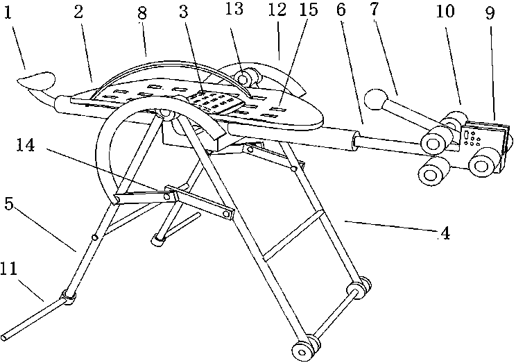 Household foldable and vibratory urinary calculus removing bed