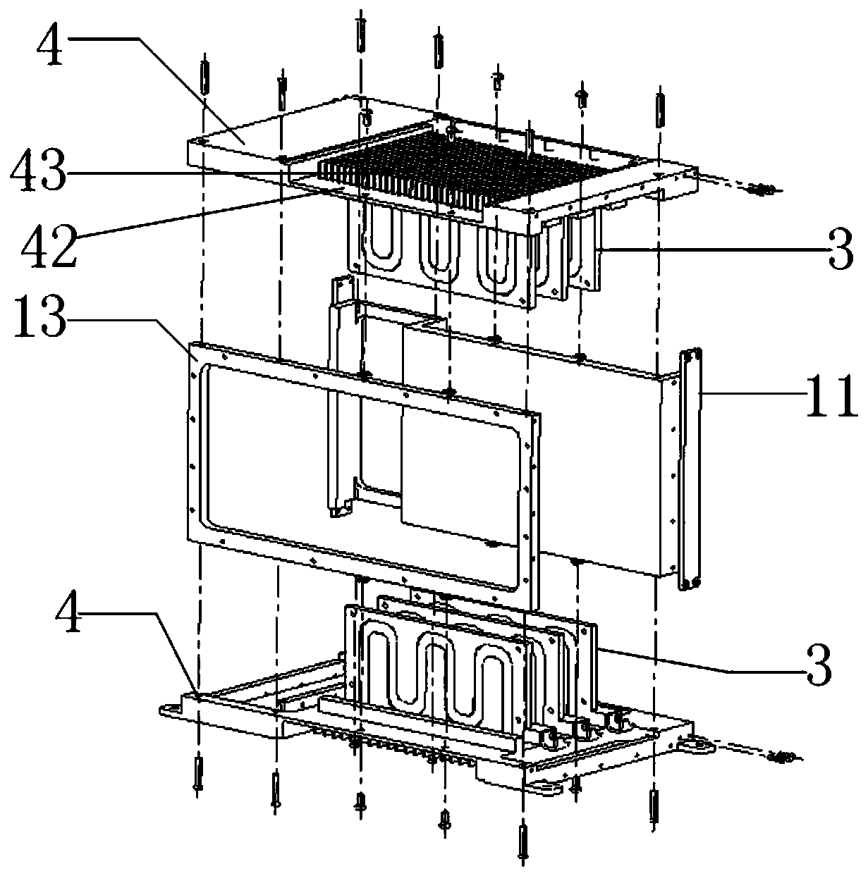 An onboard airtight cooling conduction chassis