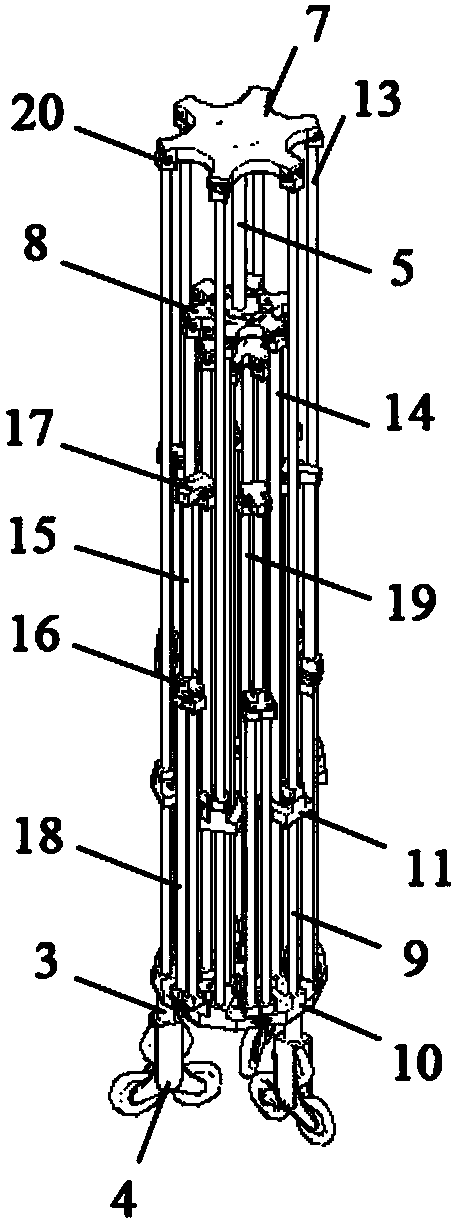 Lunar-based expandable truss-type network cable reflection-surface antenna