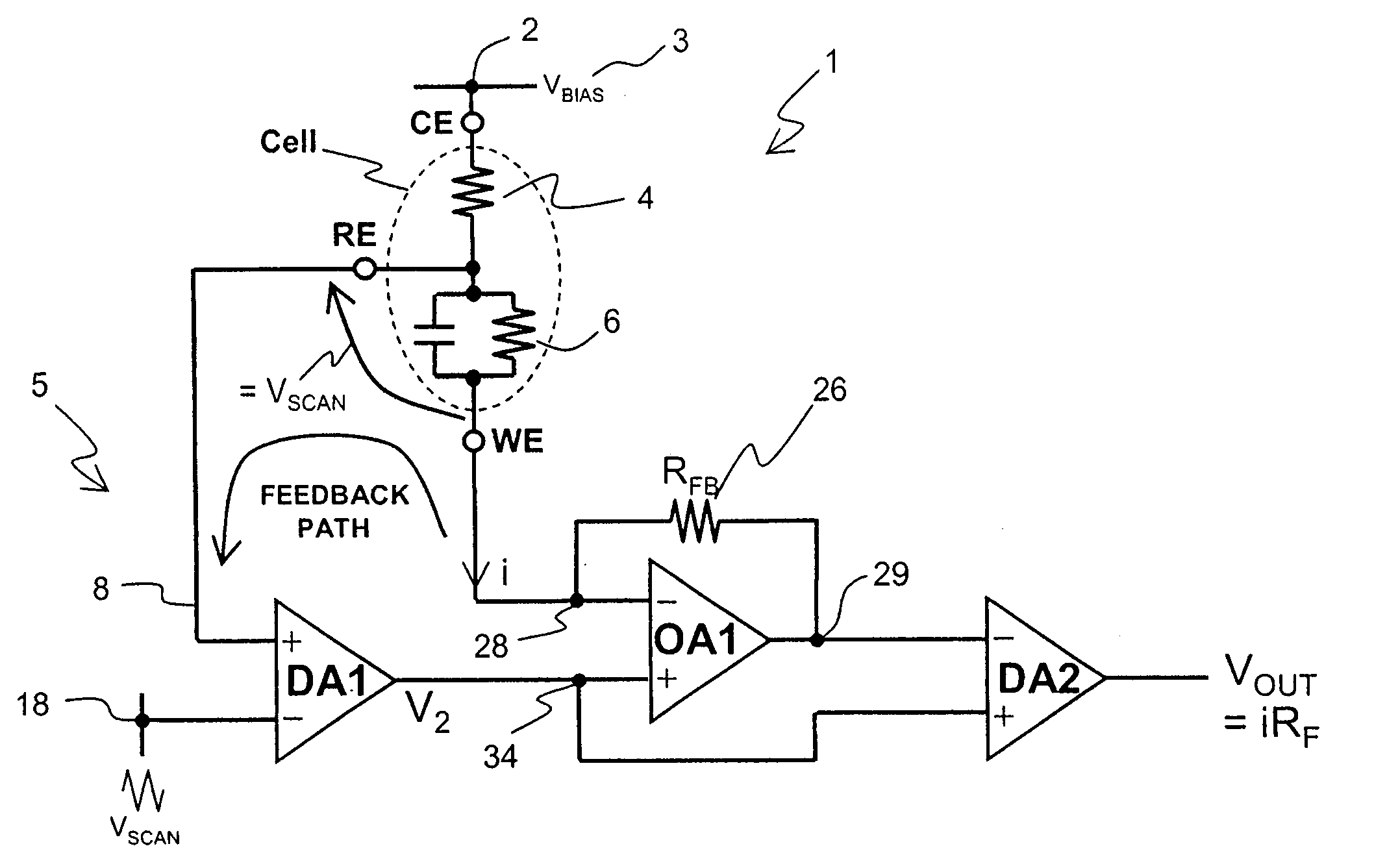 Potentiostat circuit