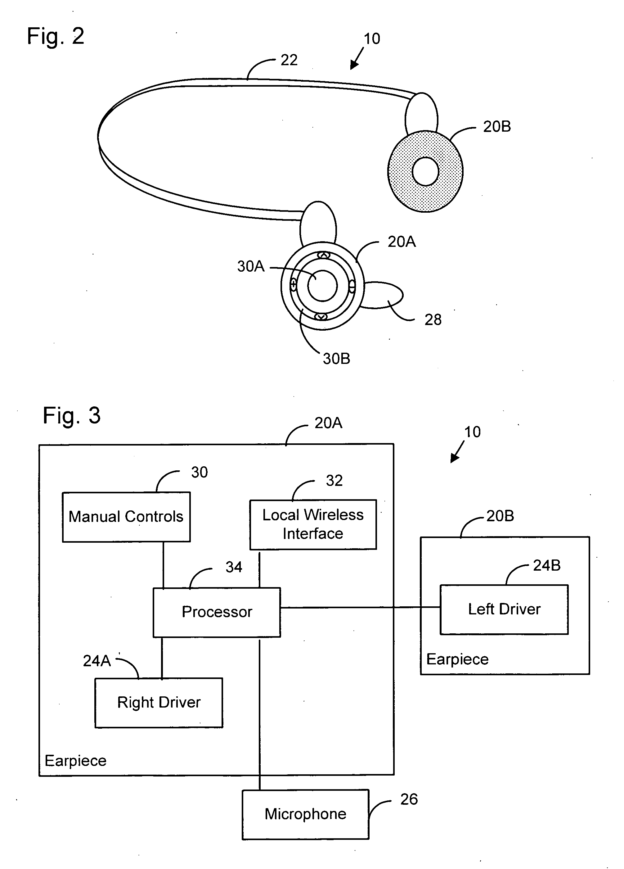 Wireless headset with mic-side driver cut-off