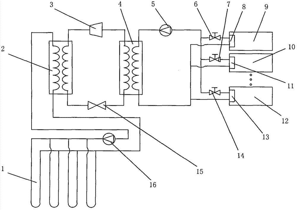 Intelligentized superficial geothermal energy low-temperature grain storage system