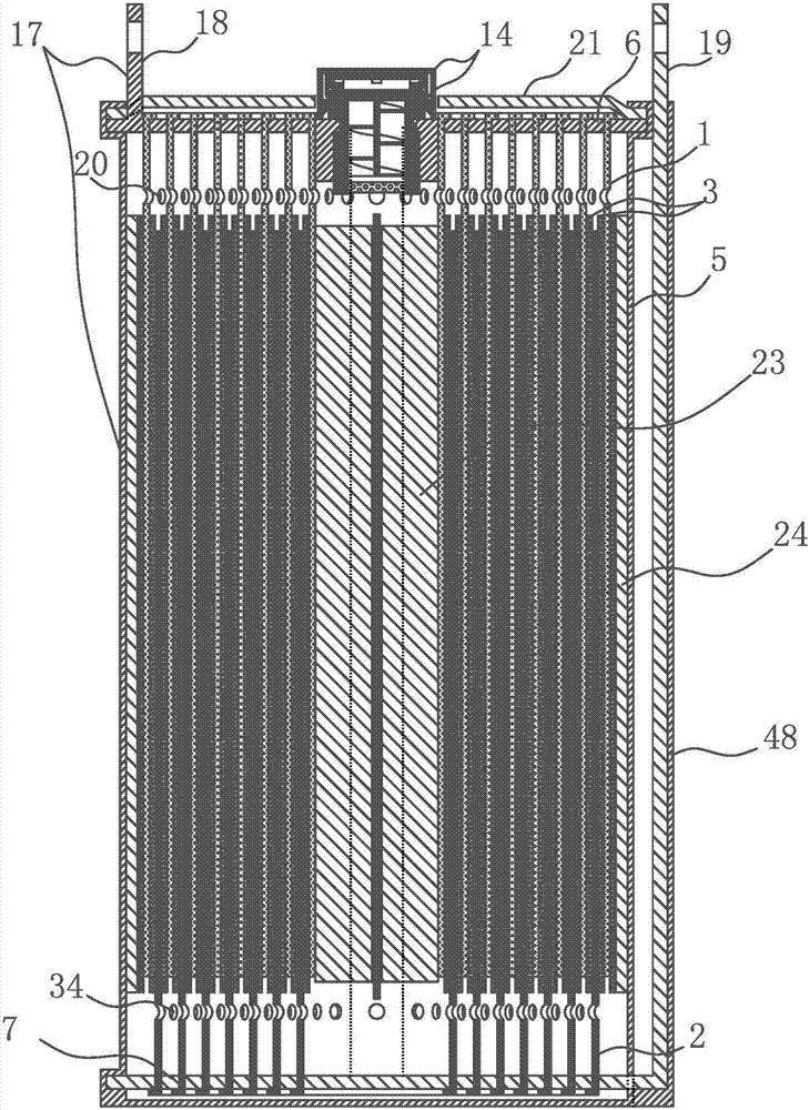 Continuous tab equidirectional electrode coiled lead acid battery