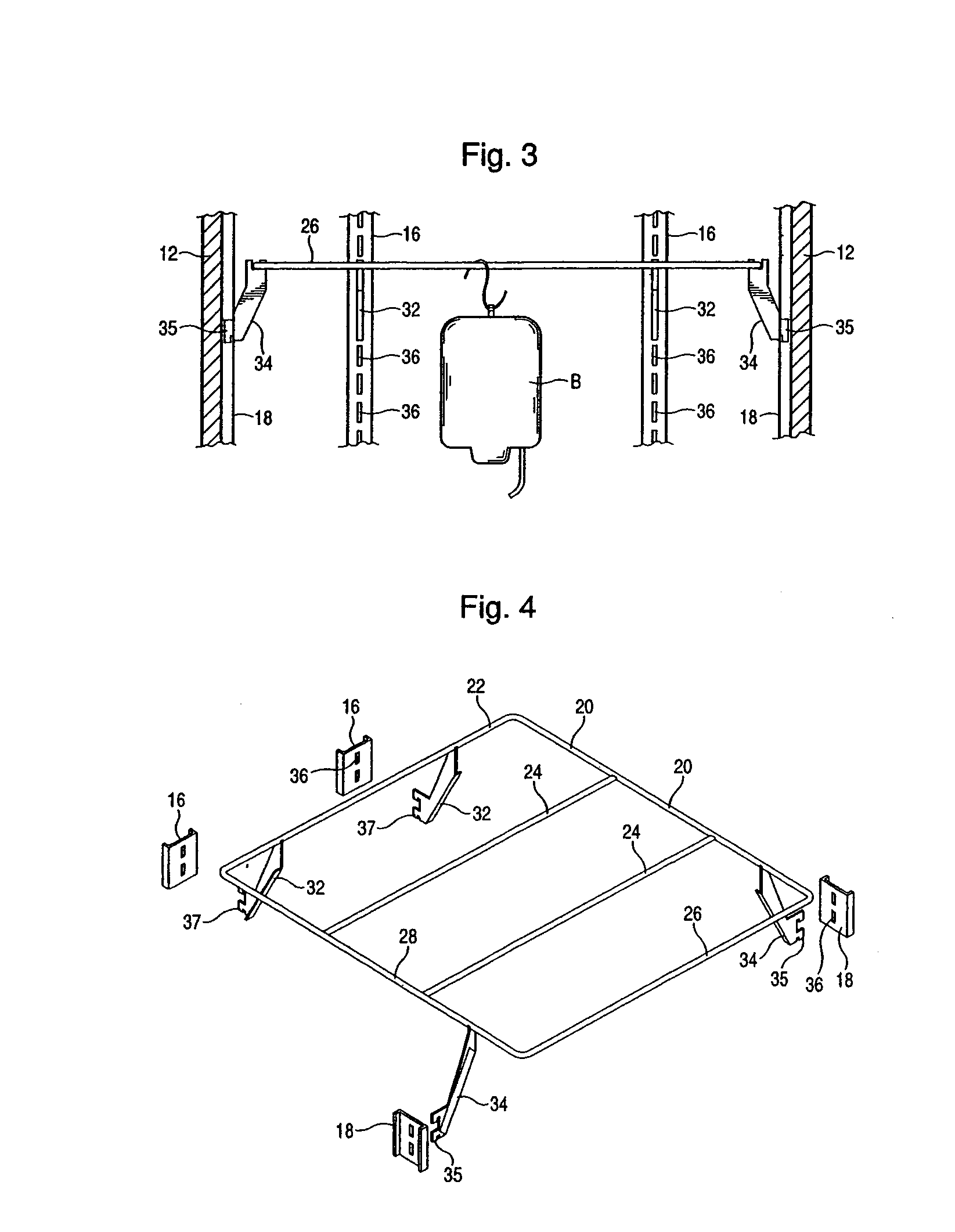 Blood bag support structure and method for refrigerators