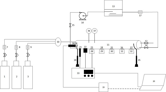 Gas-liquid two-phase flow corrosion test device for mountain moisture pipeline