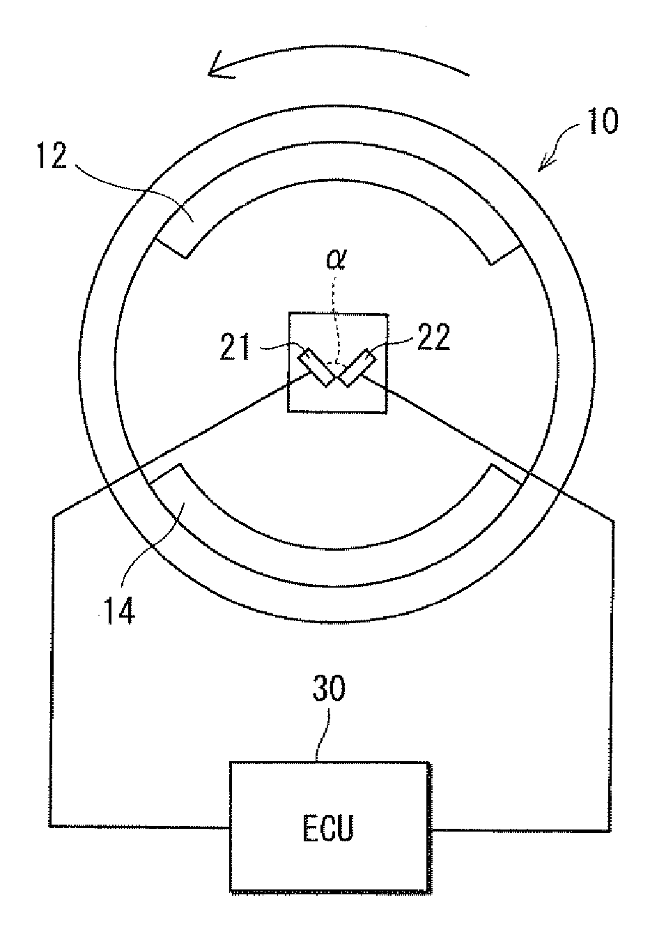 Rotation angle detecting device