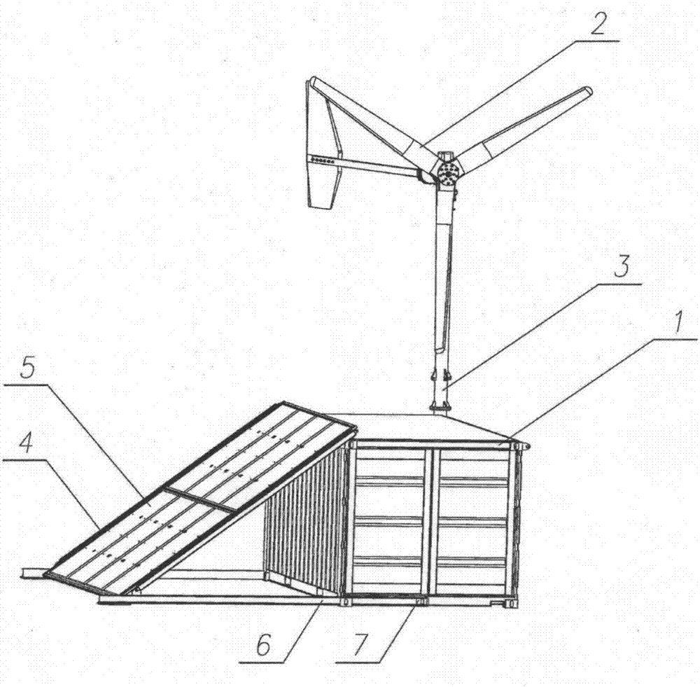 Wind and light complementary moving compartment and assembling method thereof