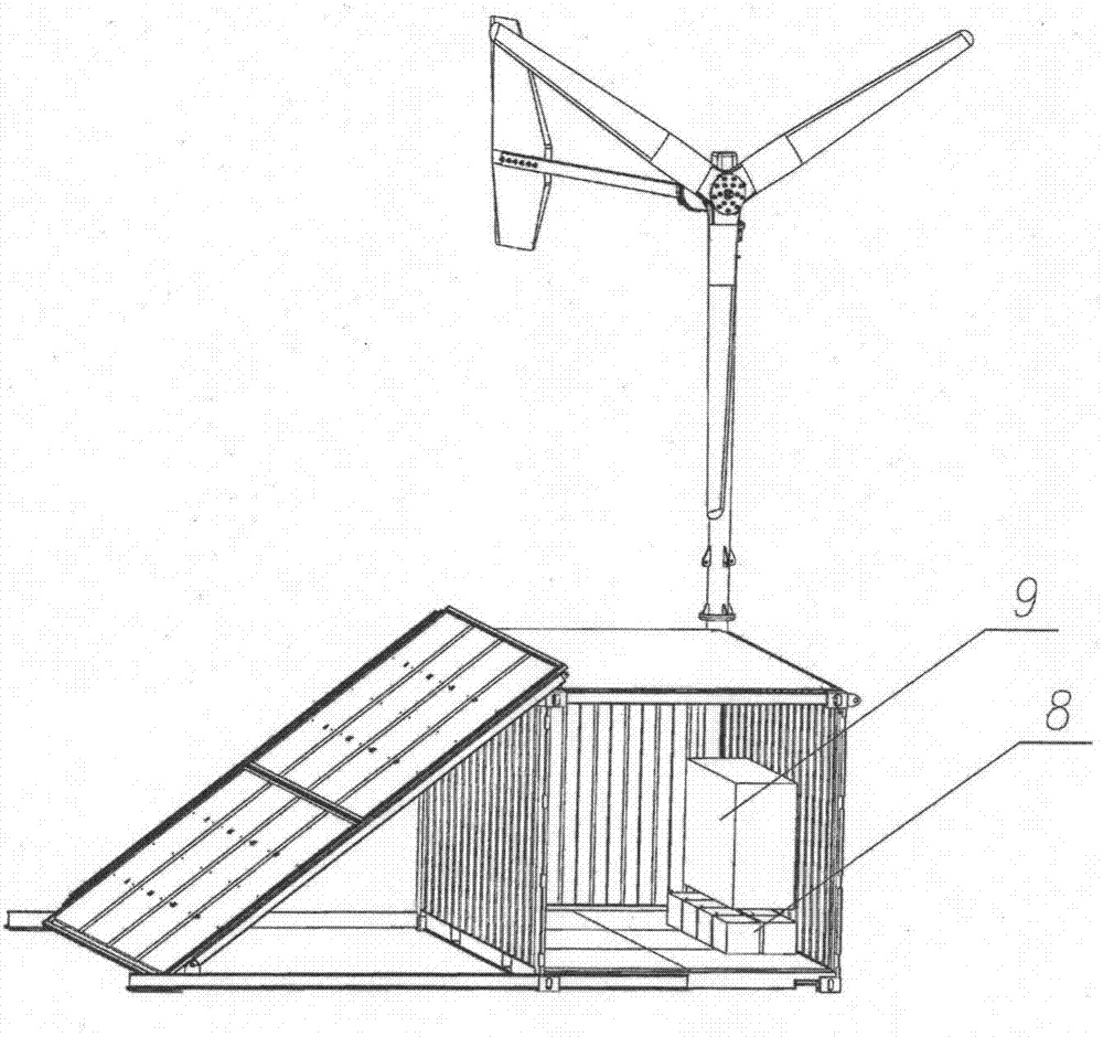 Wind and light complementary moving compartment and assembling method thereof