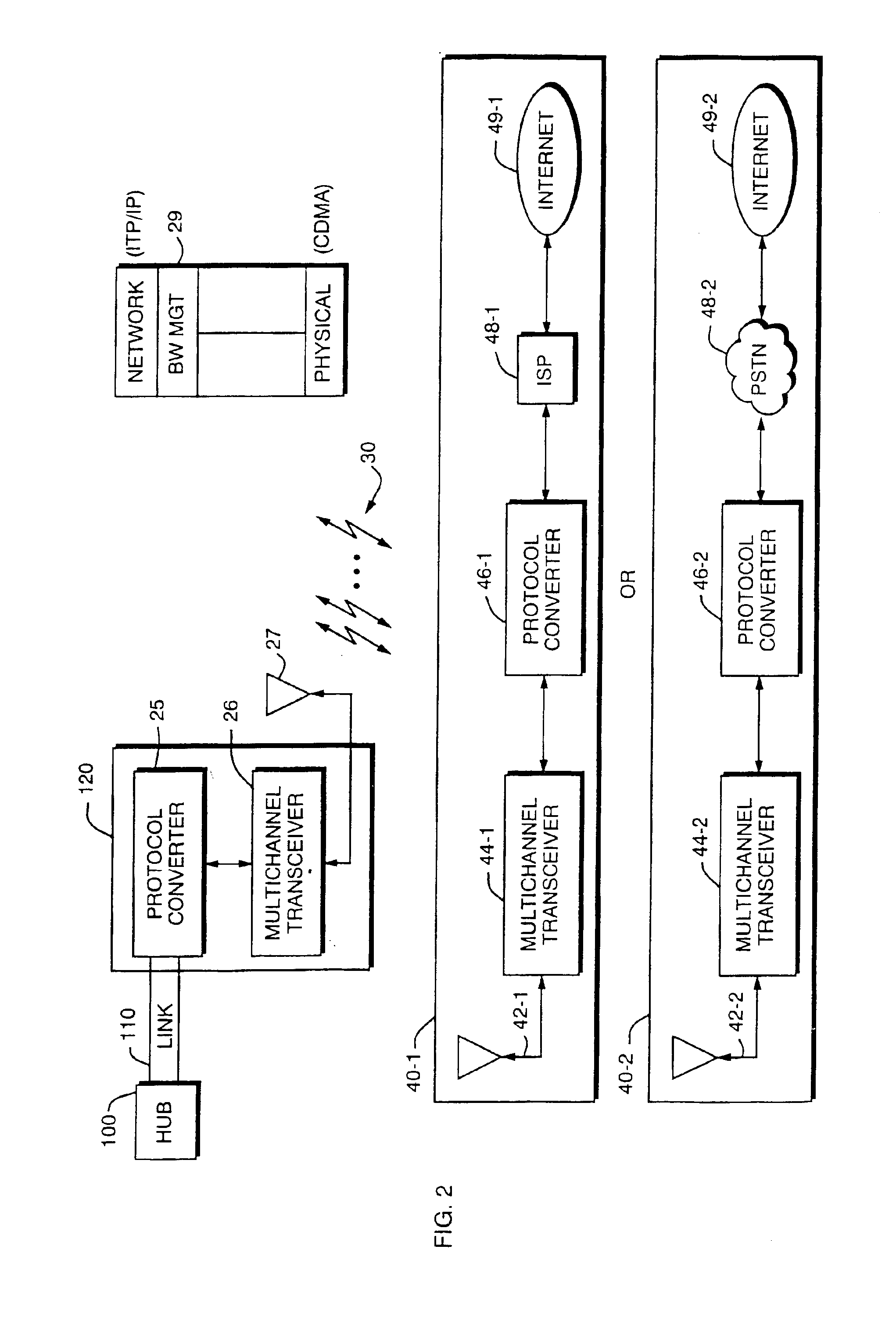 Two tier hi-speed wireless communication link