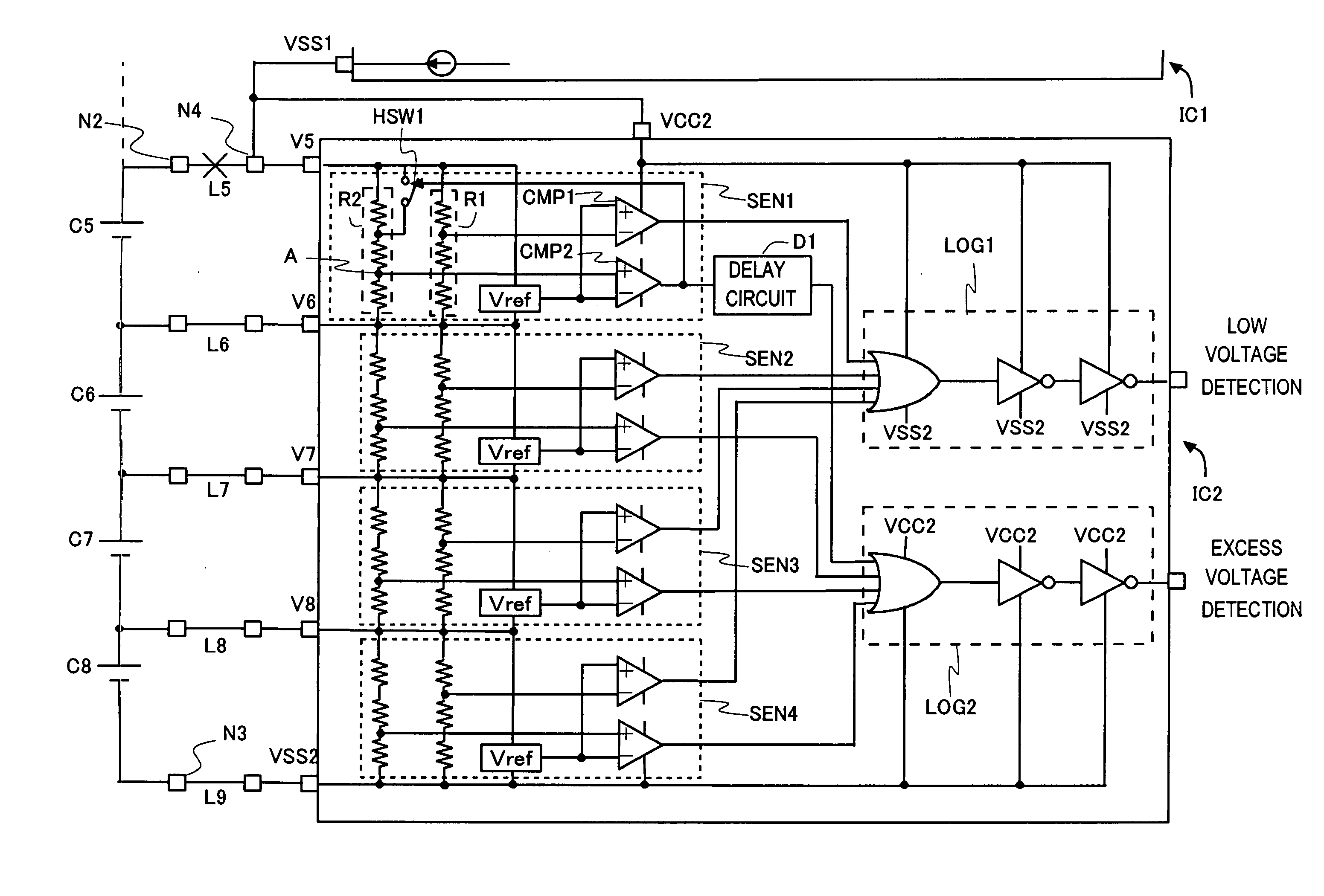 Battery voltage monitoring apparatus