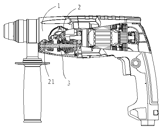 Shifting device of electric hammer