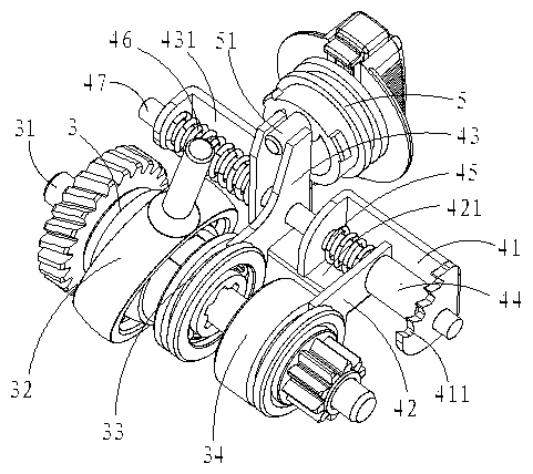 Shifting device of electric hammer