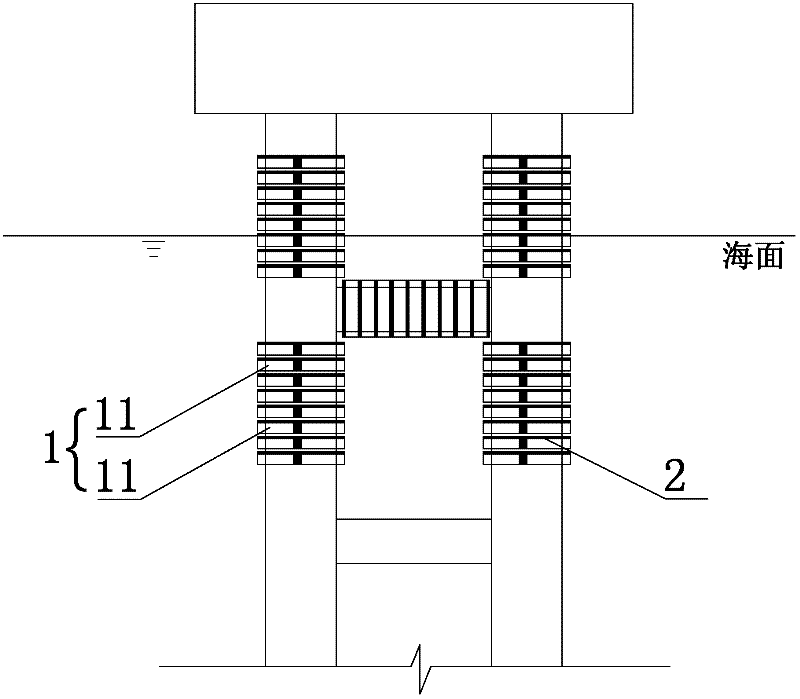 Anti-wave device for offshore working platform