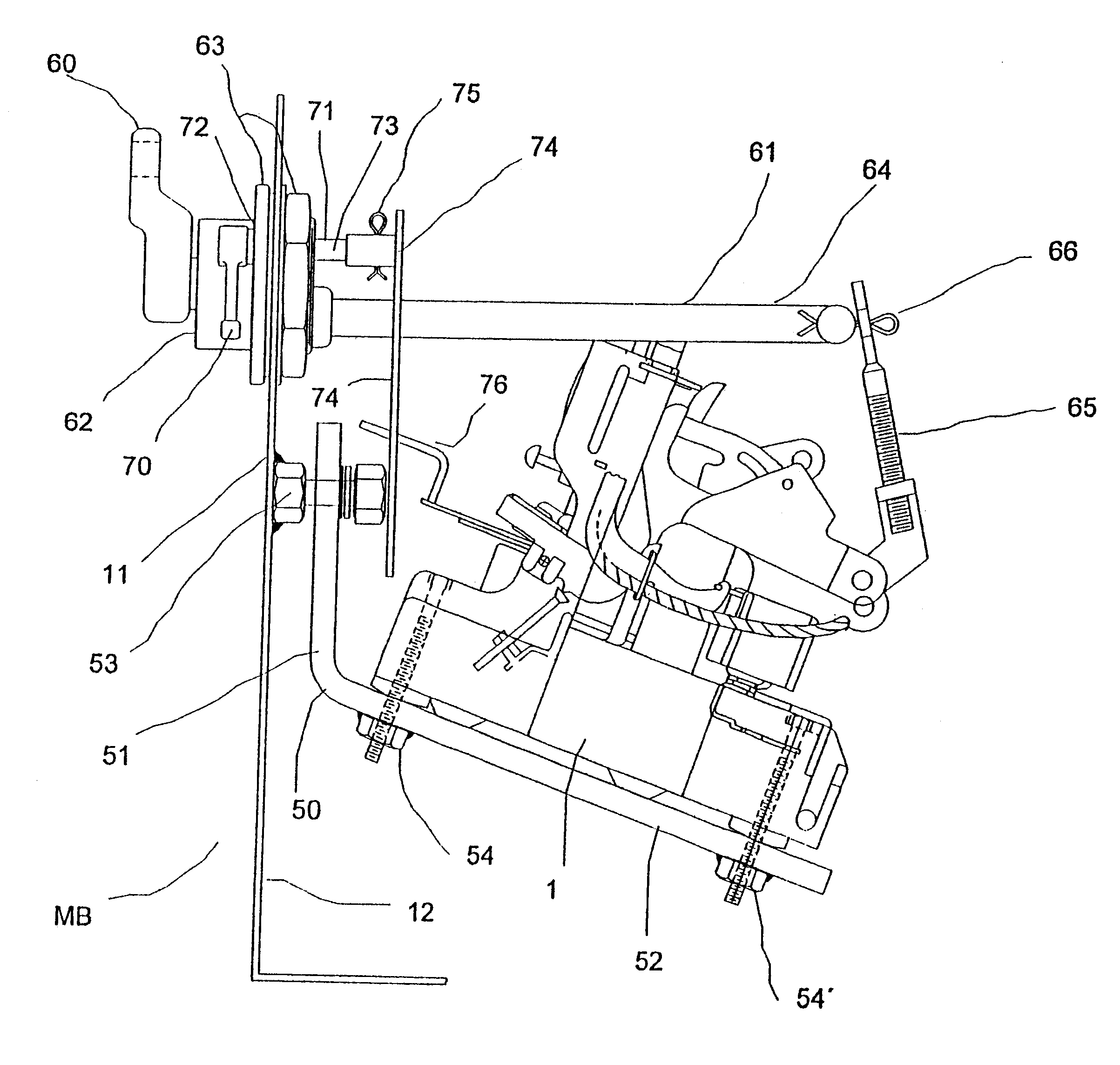 Mounting system for a circuit breaker