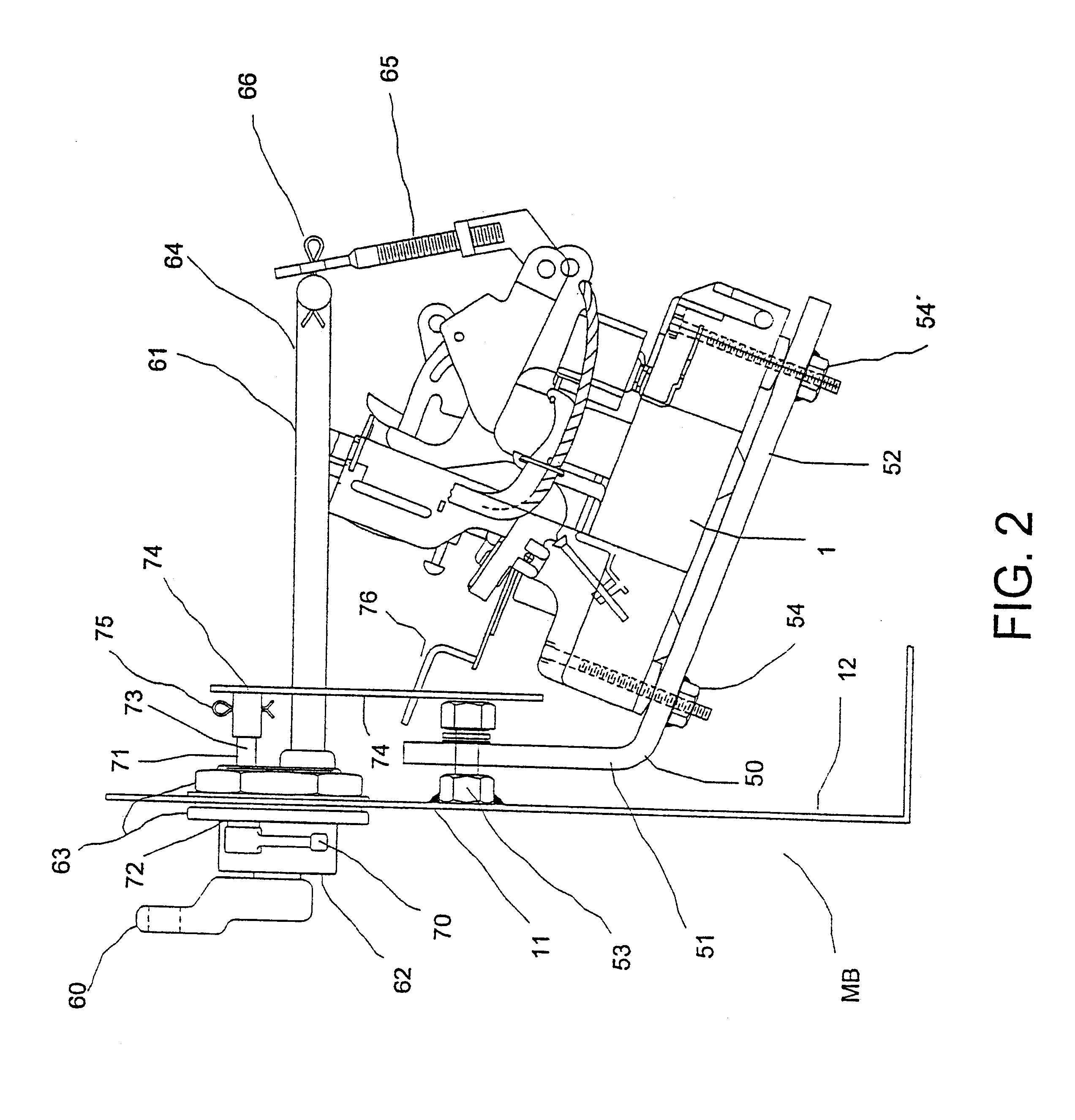 Mounting system for a circuit breaker