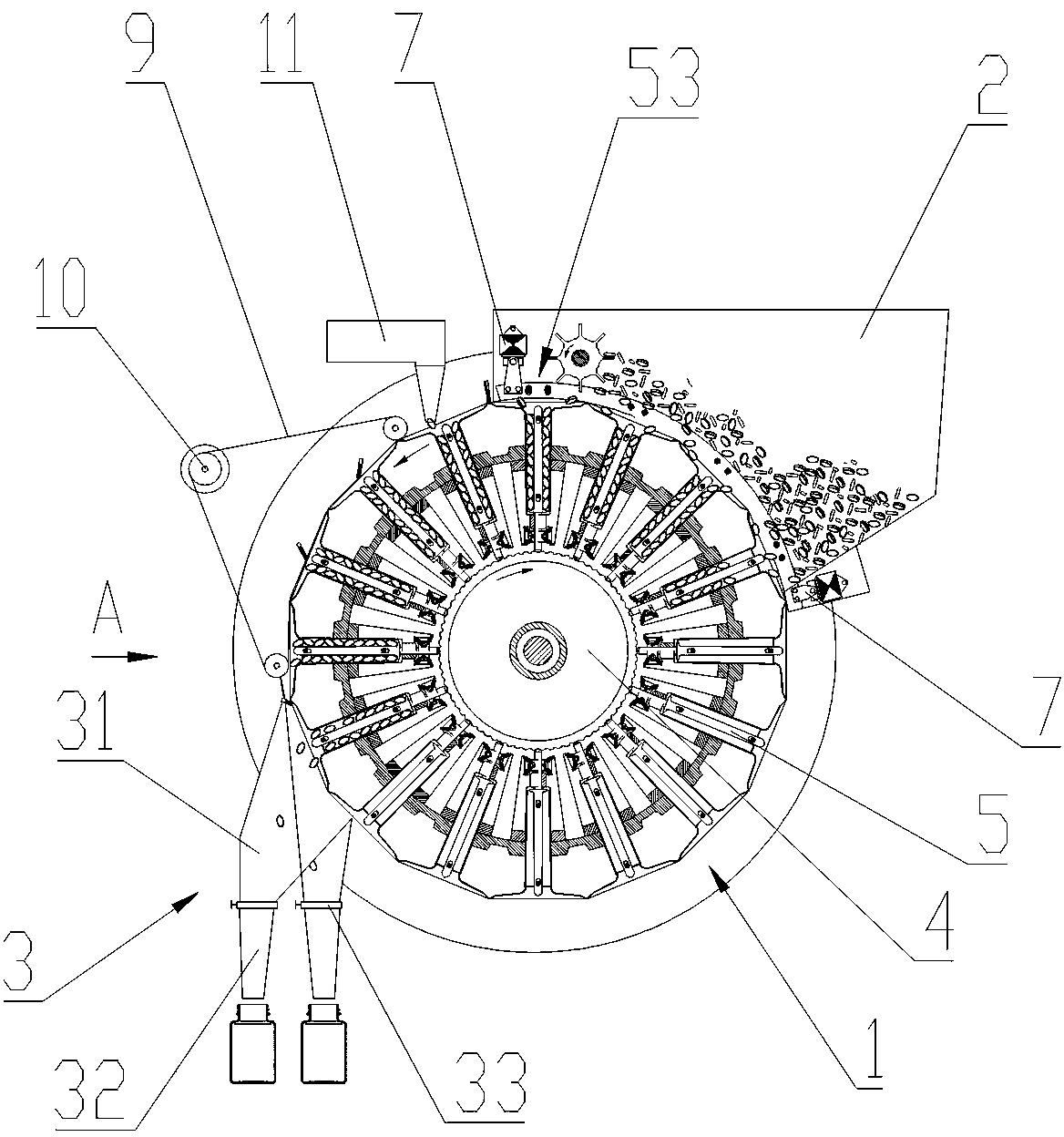 Rotating drum-type particle counting machine