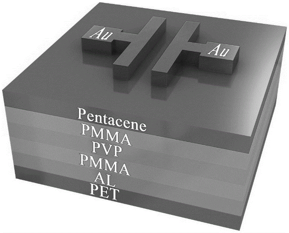 Flexible low-voltage organic field effect transistor and manufacturing method thereof