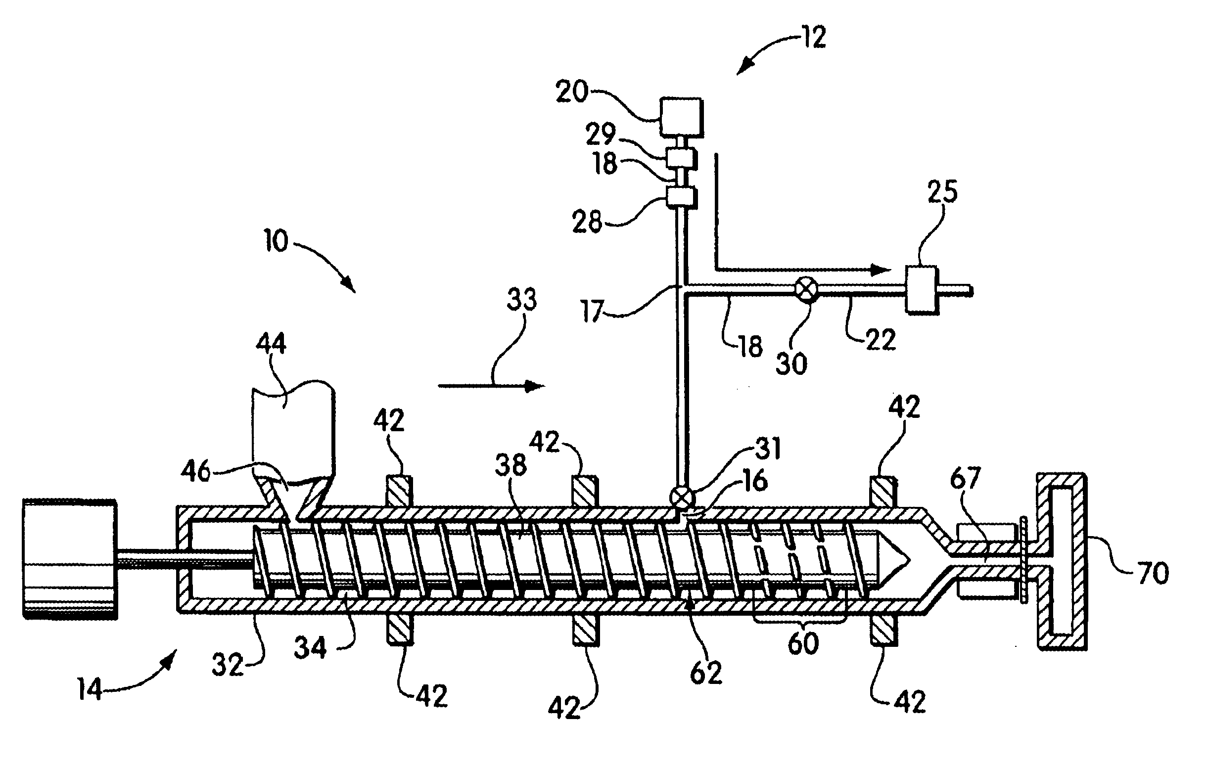 Blowing agent delivery system