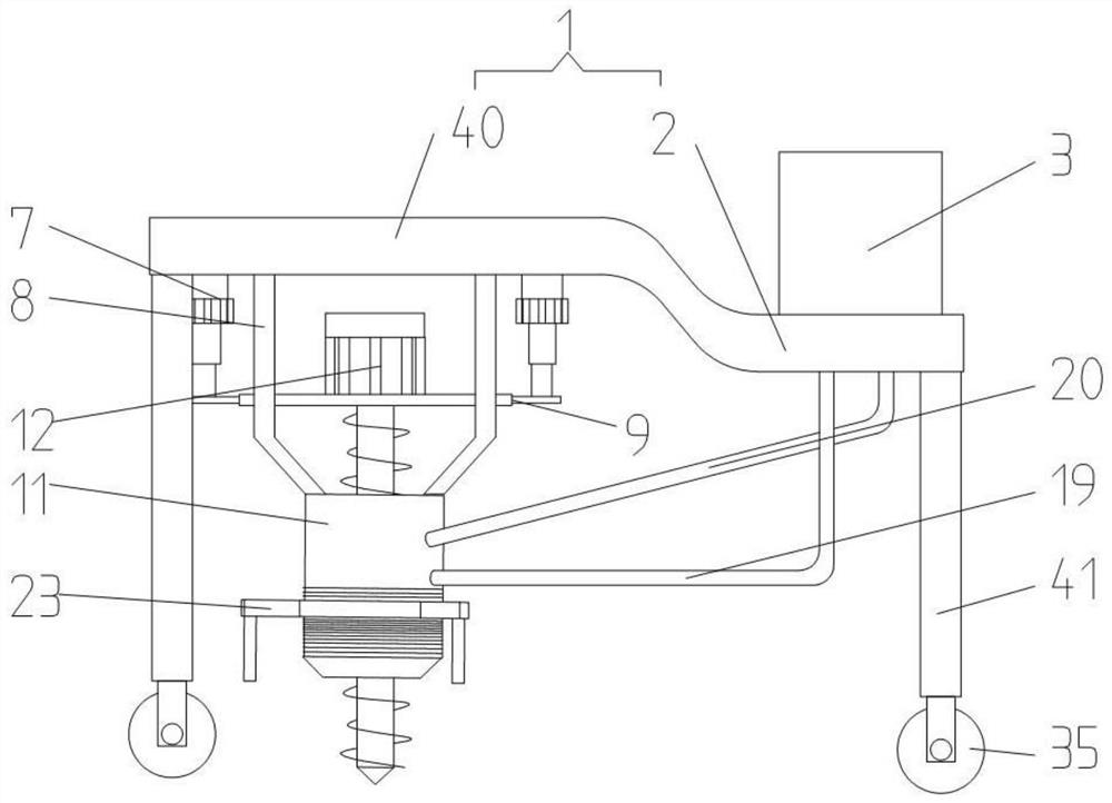 Pit digging device for peach tree planting