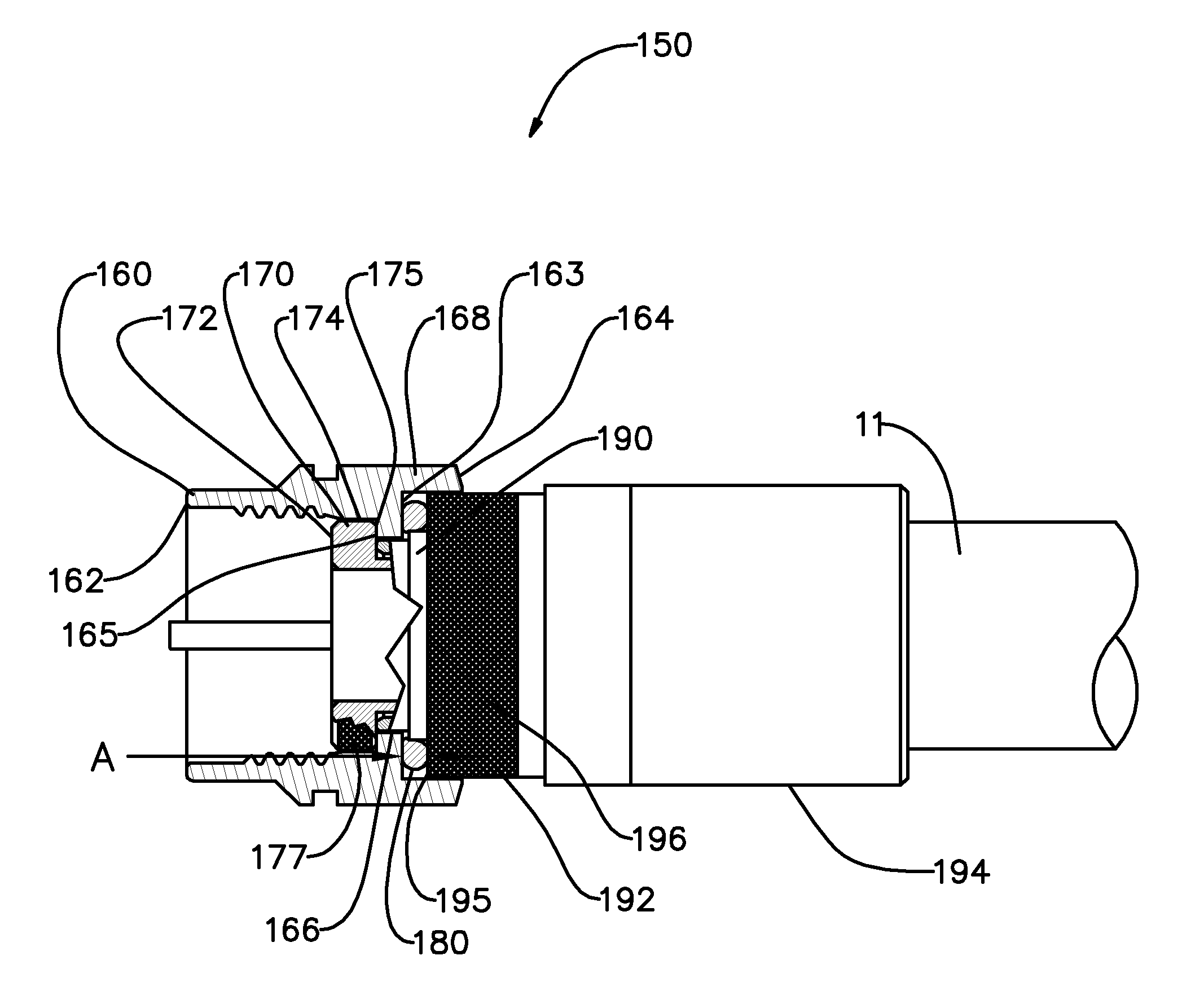 Coaxial Connector With Inhibited Ingress and Improved Grounding