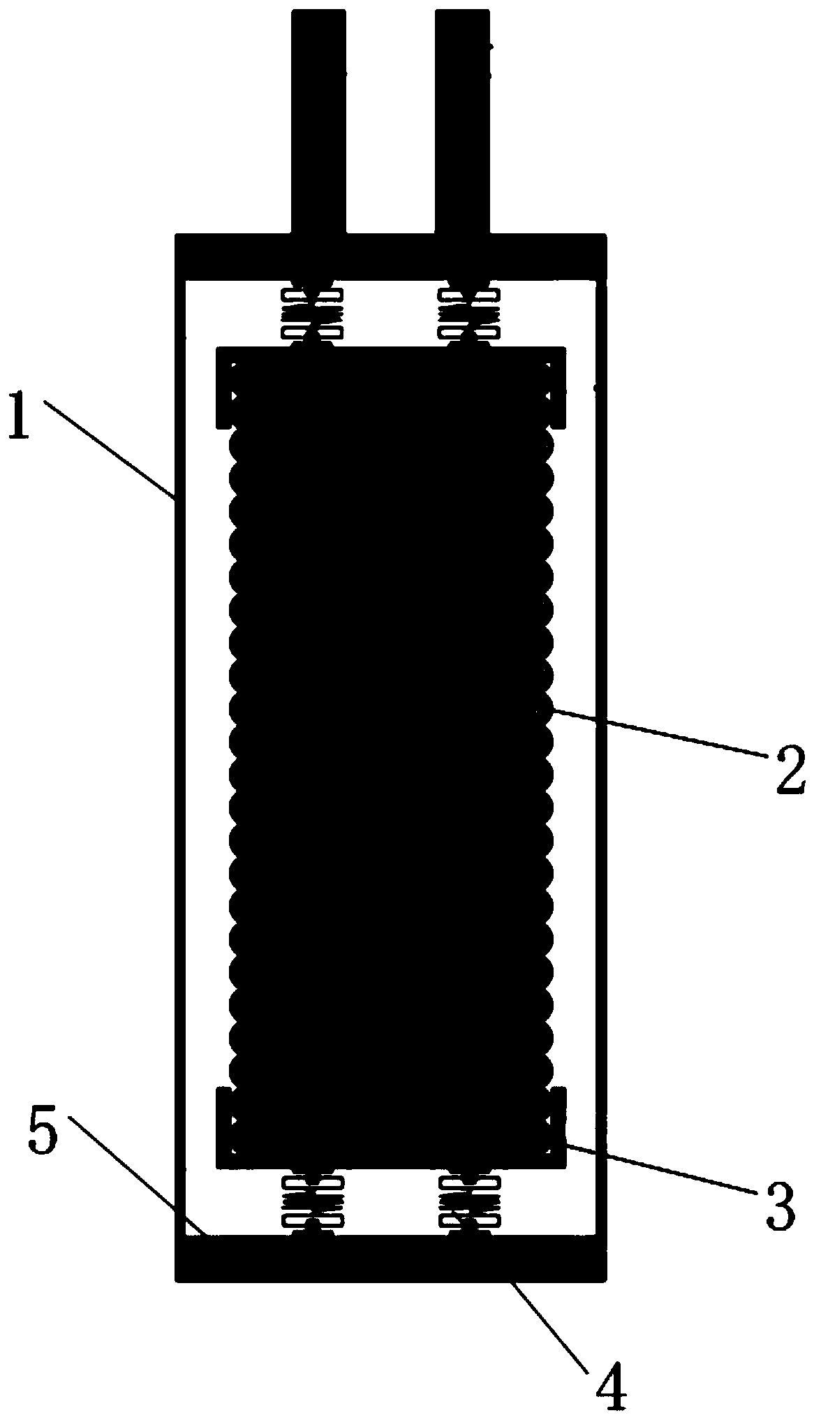 Power capacitor and vibration and noise reduction device thereof