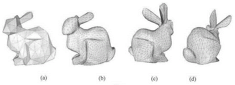 Mesh subdivision method based on laplacian coordinates