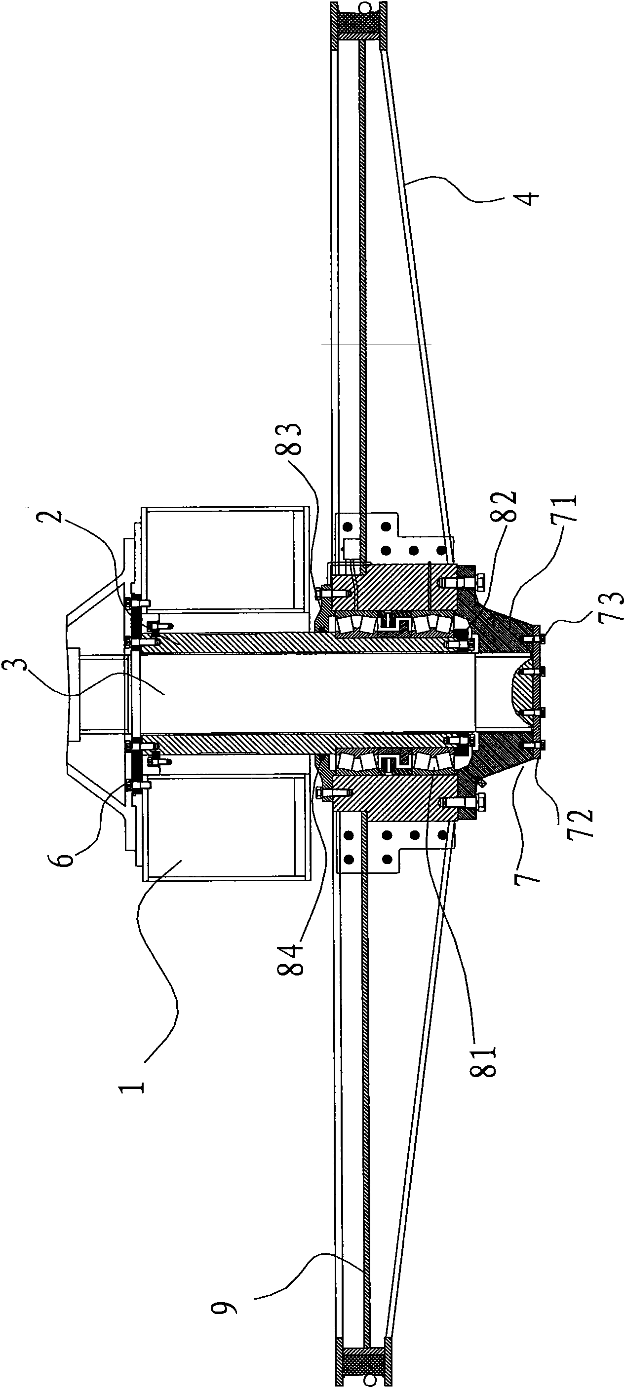 Driving machine for ropeway