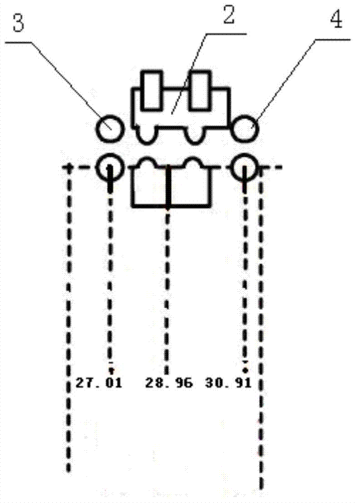 Device for tracing and detecting interior plate blank head position of fixed width machine