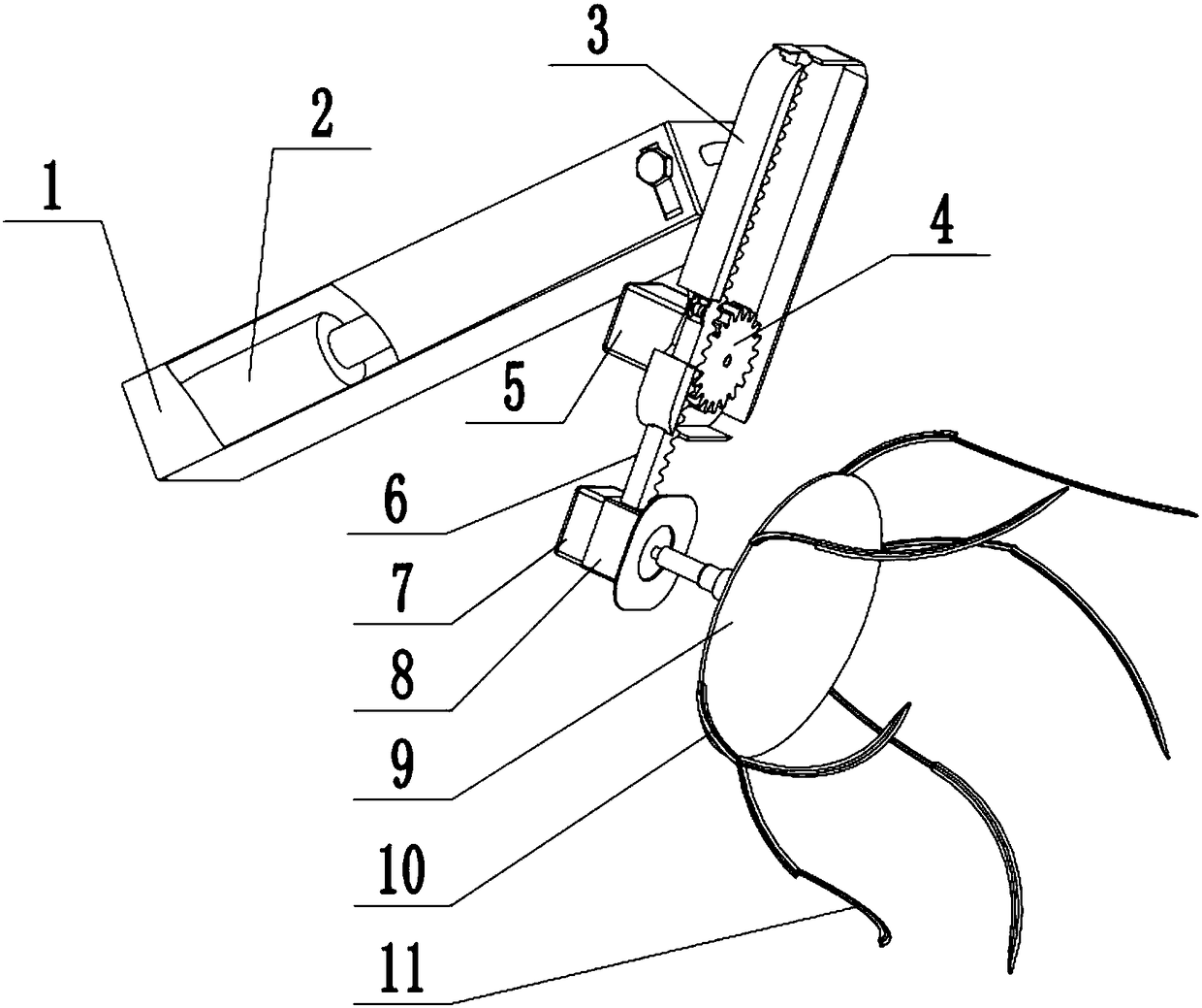 Inter-seedling weed remover assembled on mechanical trash cultivator