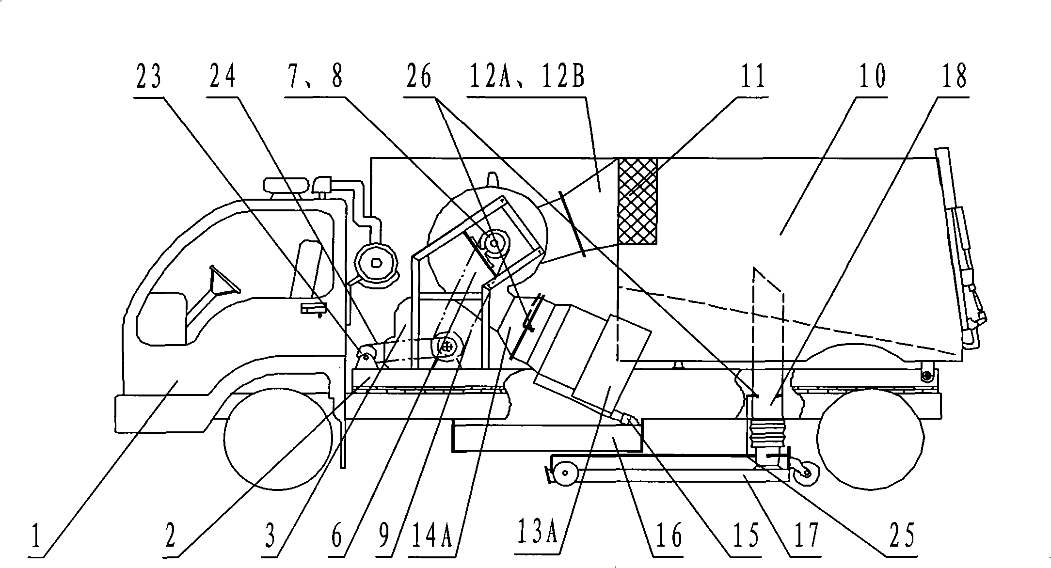 Dry and wet two-purpose road sweeper