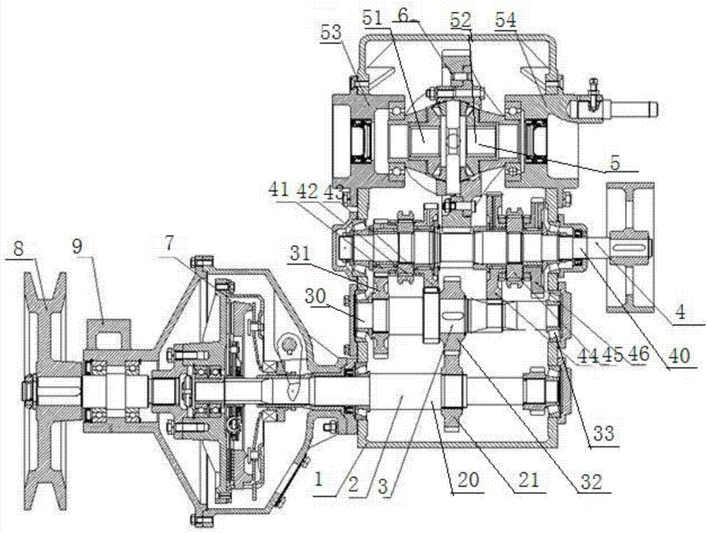 Agricultural vehicle gearbox with gap bridge bearing