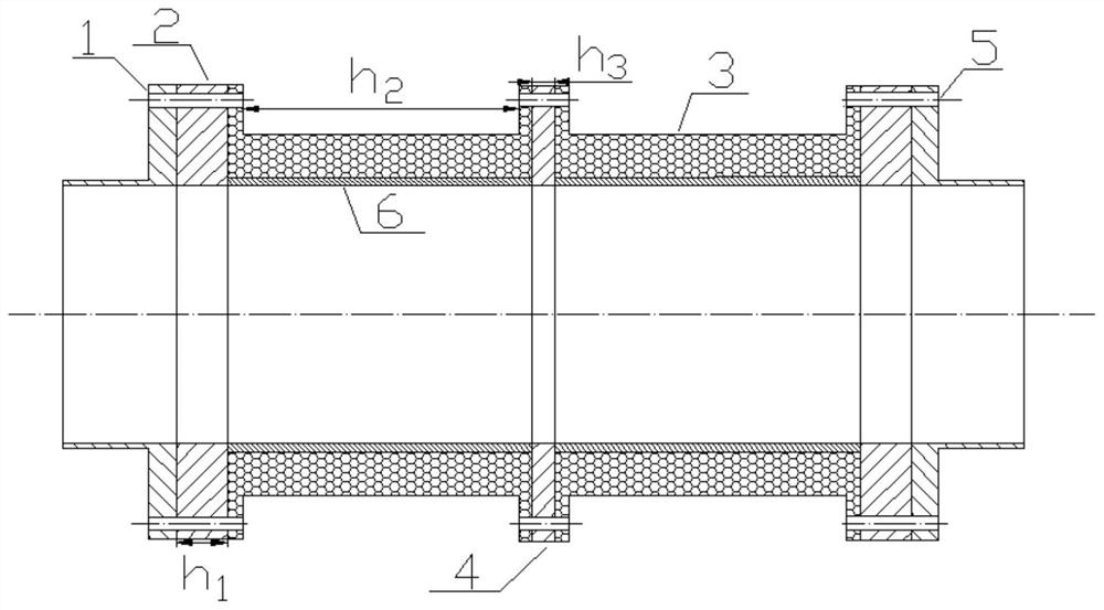 A kind of elastic compound anti-vibration joint of marine ventilation pipe