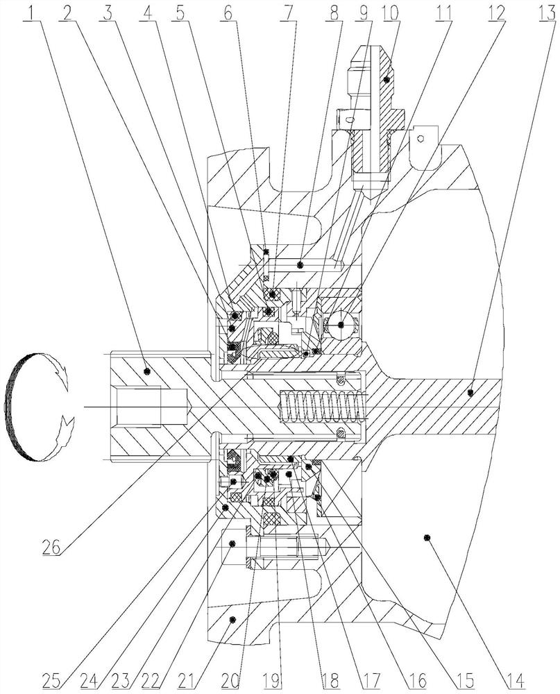 Sealing mechanism of locking clamping jaw wear-resistant hydraulic pump transmission shaft