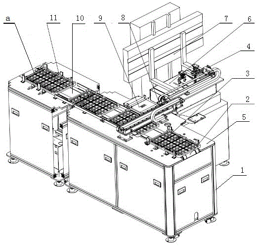 Automatic feeding and discharging device for screen printing equipment