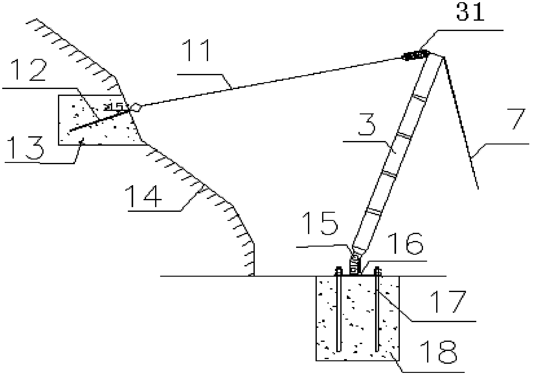 Anti-seismic flexible passive protecting screen system for side slope