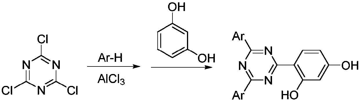 Method of recycling catalyst used in Friedel-Crafts process for producing aryl-s-triazine ultraviolet absorber