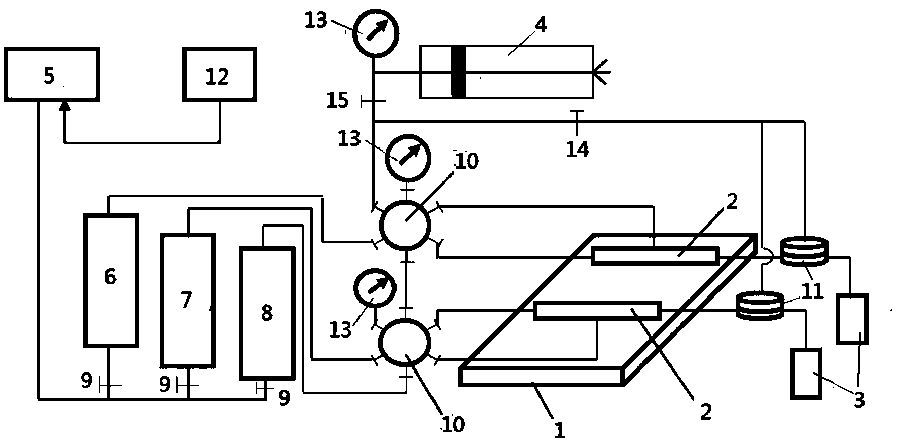 Low-frequency resonance wave assisted gel plugging performance evaluation testing device and method